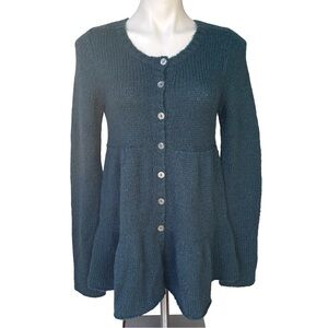 Free People Wool Blend Peplum Cardigan Sweater
Tiered in Teal, Sz M
